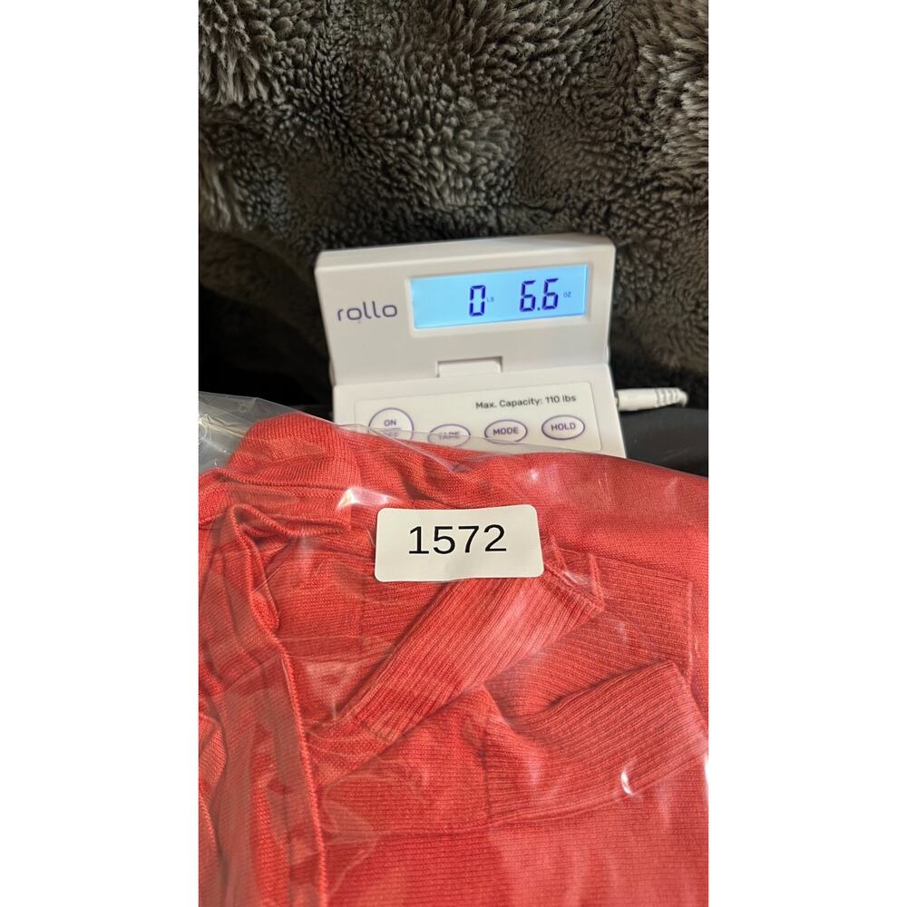 St. John Sweater Womens XL Orange Crew Neck Silk Cashmere Pullover Minimalist - Picture 9 of 9